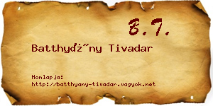 Batthyány Tivadar névjegykártya